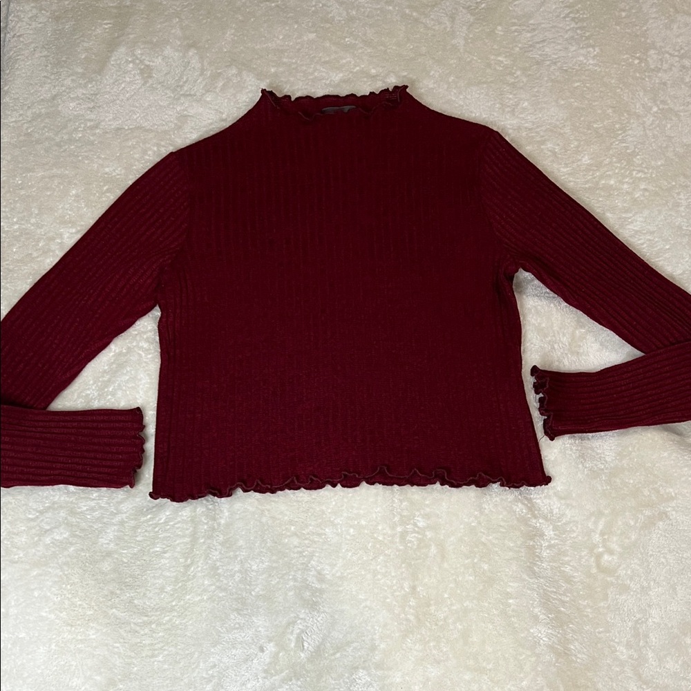 Olivia Rae Burgundy Long Sleeve Top